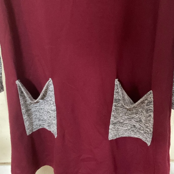 Lollipop Star Maroon Sweater Dress - Picture 3 of 5